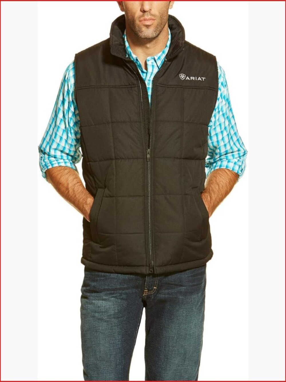 Men's Insulated Vest Lightweight Quilted Shell Zip Closure Sleeveless